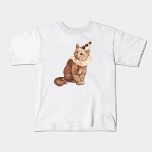 Old Timey Clown Kitty (No background) Kids T-Shirt